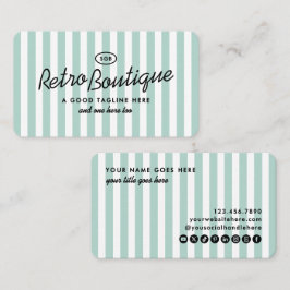 Cartões de Visita Padrão Listrados Costa Vintage
