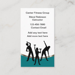 Cartões de Visita para Instrutor de Aula de Fitnes