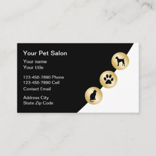 Cartões de Visita para Pet Care ou Pet Salon Elega