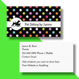 Cartões de Visita para Pet Sitter Elegantes