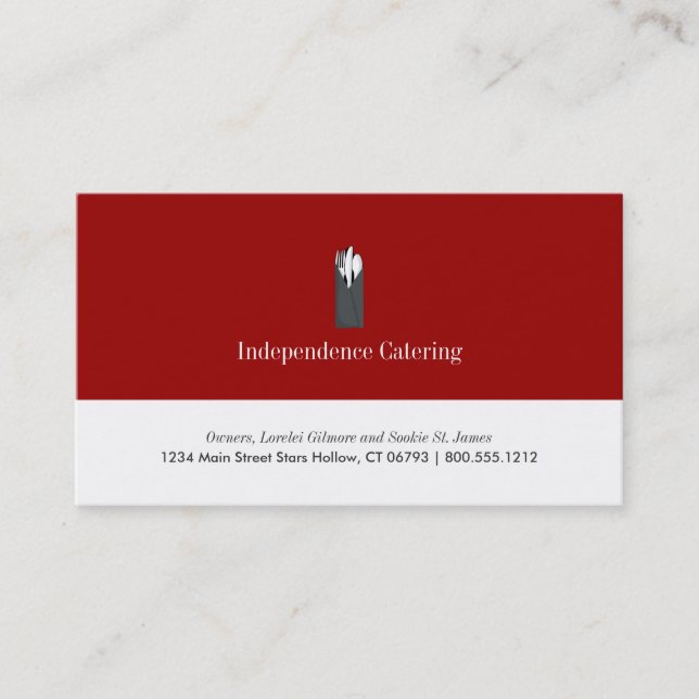 Cartões de Visita para Serviços de Catering (Frente)