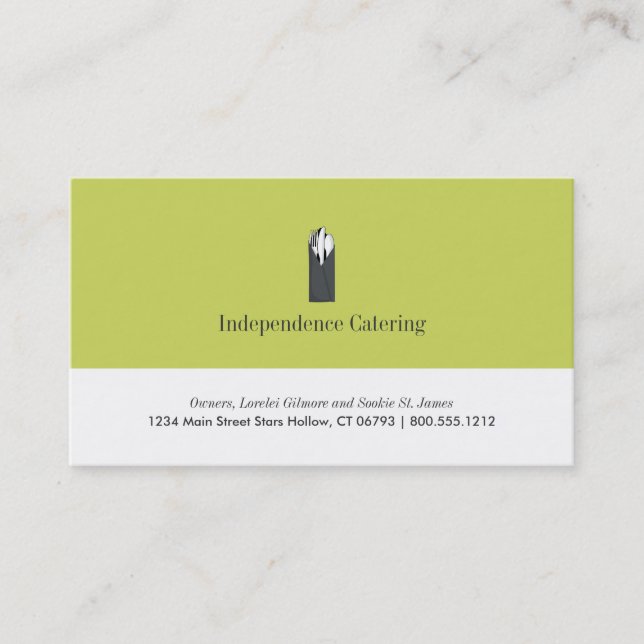 Cartões de Visita para Serviços de Catering (Frente)