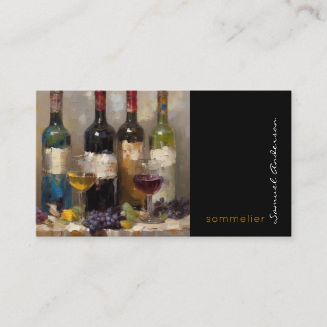 Cartões de Visita para Sommelier Bartender Wine Ma (Frente)