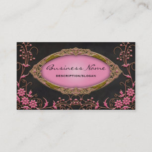 Cartões de Visita Perfil Rosa e Preto Gawdy
