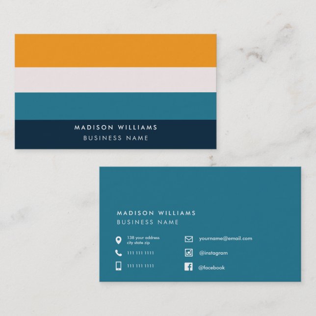 Cartões de Visita Personalizados Minimalistas Eleg (Frente/Verso)