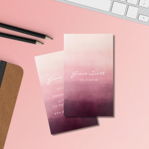 Cartões de Visita Personalizados Rosa Moderno Aqua