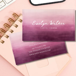 Cartões de Visita Personalizados Rosa Moderno Aqua