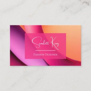 Cartões de Visita Personalizados Rosa Moderno Aqua