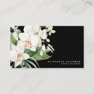 Cartões de Visita Pretos Elegantes Modernos com Or