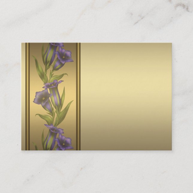 Cartões de Visita Roxo Violeta Dourado (Frente)