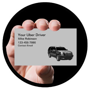 Cartões de Visita Simples de Motorista de SUV Uber