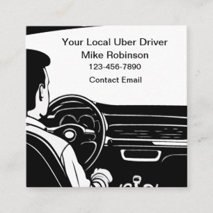 Cartões de Visita Simples de Motorista Local Uber