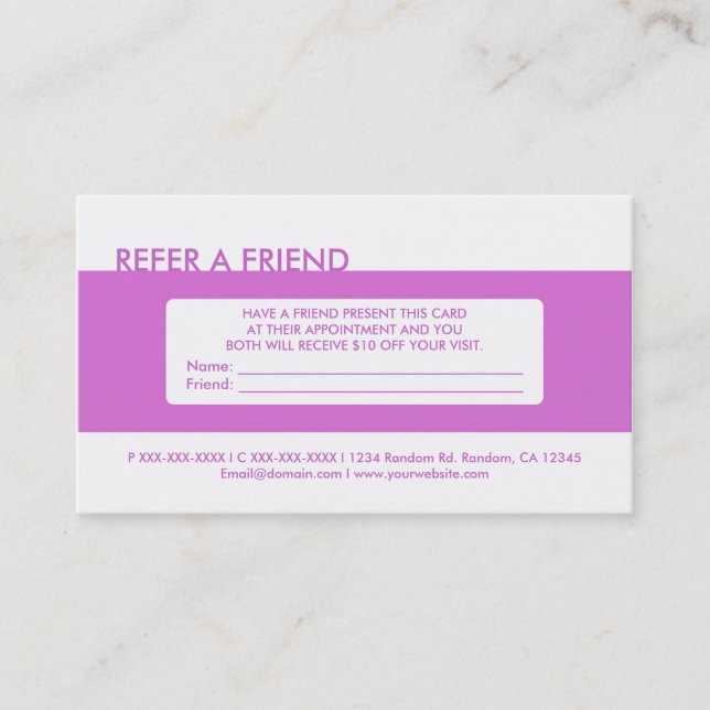 Cartões de visita simples de referência de amigo r (Frente)