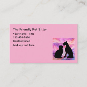 Cartões de Visita Simples Modernos para Pet Sitter