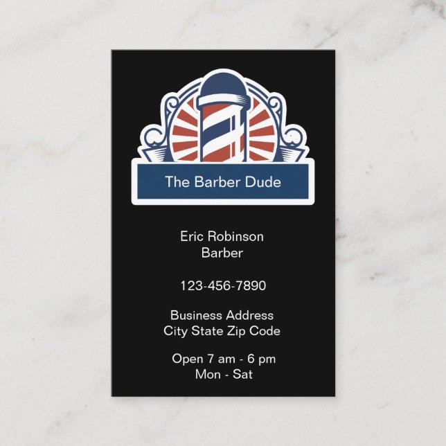Cartões de Visita Simples para Barbearia Moderna (Frente)
