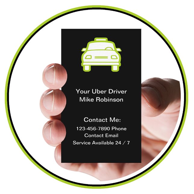 Cartões de Visita Simples para Motoristas da Uber (Criador carregado)
