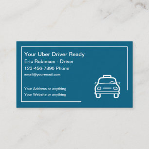Cartões de Visita Simples para Motoristas de Uber