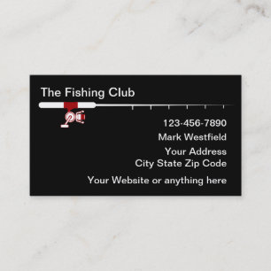Cartões de Visita Simples Tema Vara de Pesca