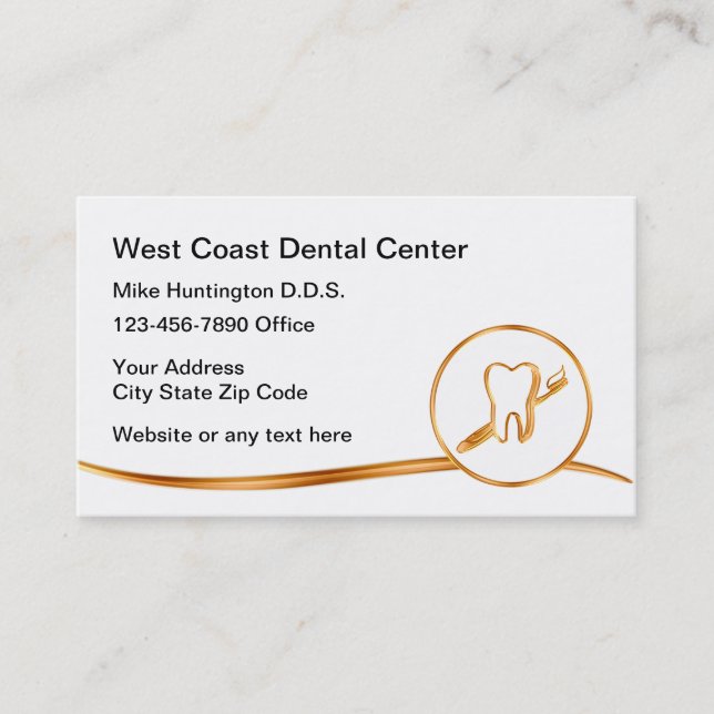 Cartões de Visita Tema de Dentista Sofisticado (Frente)