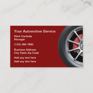 Cartões de Visita Tema de Pneu de Carro Automotivo