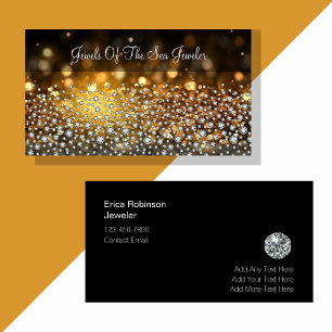 Cartões de Visita Tema Joalheria Classy Glitzy