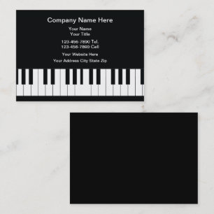 Cartões de Visita Tema Música Piano