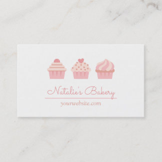 Cartões de Visita Trio de Cupcakes Elegantes Retro