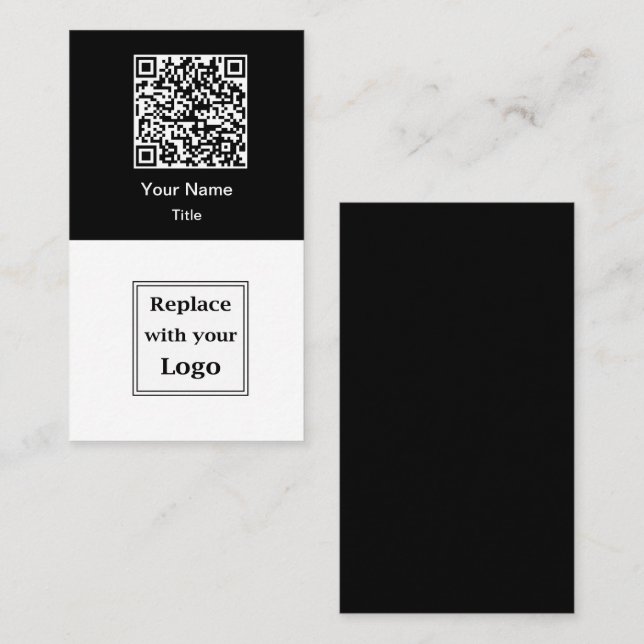 Cartões de Visita Verticais com Código QR e Logoti (Frente/Verso)