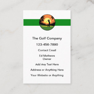 Cartões de Visita Verticais Modernos Tema Golfe