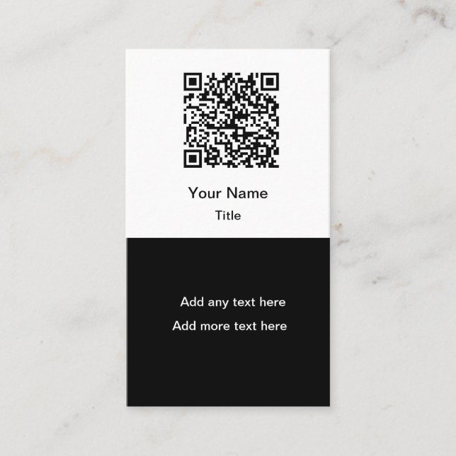 Cartões de Visita Verticais Simples com Código QR  (Frente)