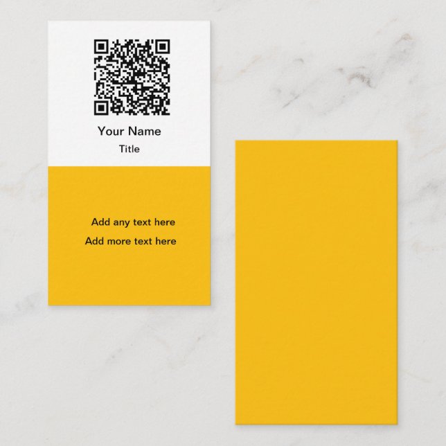 Cartões de Visita Verticais Simples com Código QR  (Frente/Verso)