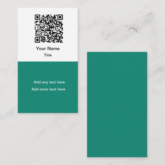Cartões de Visita Verticais Simples com QR Code Pr (Frente/Verso)