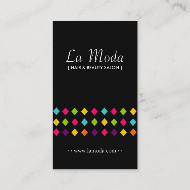Cartões de visitas à moda do salão de beleza (Frente)