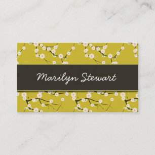 Cartões de visitas amarelos das flores de
