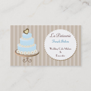 cartões de visitas aqua blue Wedding Cakemakers