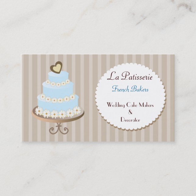 cartões de visitas aqua blue Wedding Cakemakers (Frente)