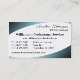 Cartões de visitas azuis com cantos curvos