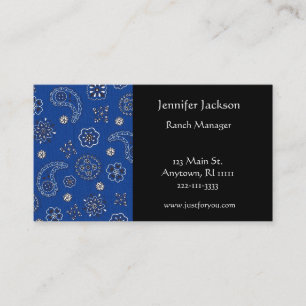 Cartões de visitas azuis do Bandana