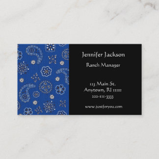 Cartões de visitas azuis do Bandana