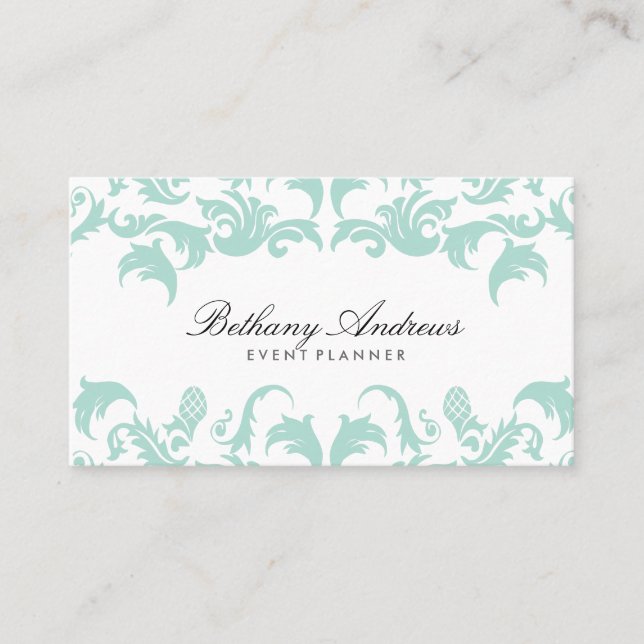 Cartões de visitas azuis elegantes - Groupon (Frente)