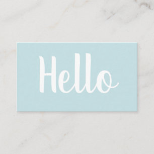 Cartões de visitas azuis pastel minimalistas e ne