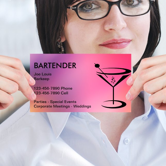 Cartões de visitas Bartender legal (Criador carregado)