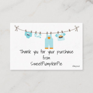 cartões de visitas - Bebês Roupa Linha de Lavagem