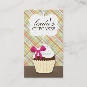 Cartões de visitas bonitos do cupcake