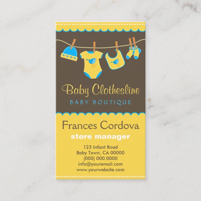 Cartões de visitas Boutique de Linha de Roupas de  (Frente)