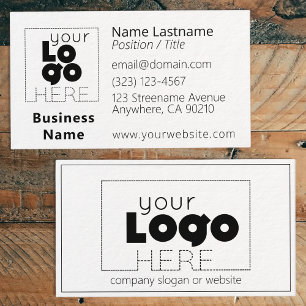 Cartões de visitas brancos de logotipo minimalist