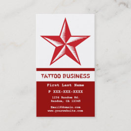 Cartões de visitas brancos vermelhos do tatuagem