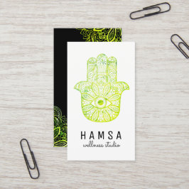 Cartões de visitas Brilhantes Hamsa Reiki