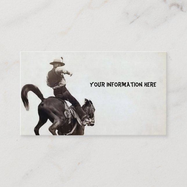 Cartões de visitas Bucking Bronco Vintage (Frente)
