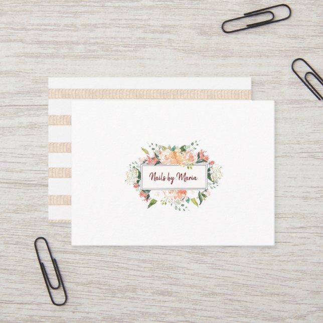 Cartões de visitas, Cartões de visitas Unhas (Frente/Verso In Situ)